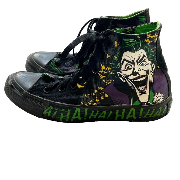 Converse × DC Comics The Joker All-Star High Tops HAHAHA Sizes Mens 5 Womens 7 - Picture 1 of 11